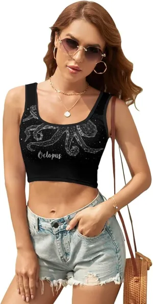 Women's Short Vest, Women's Tank Crop Top Workout Outfits for Yoga S-2XL