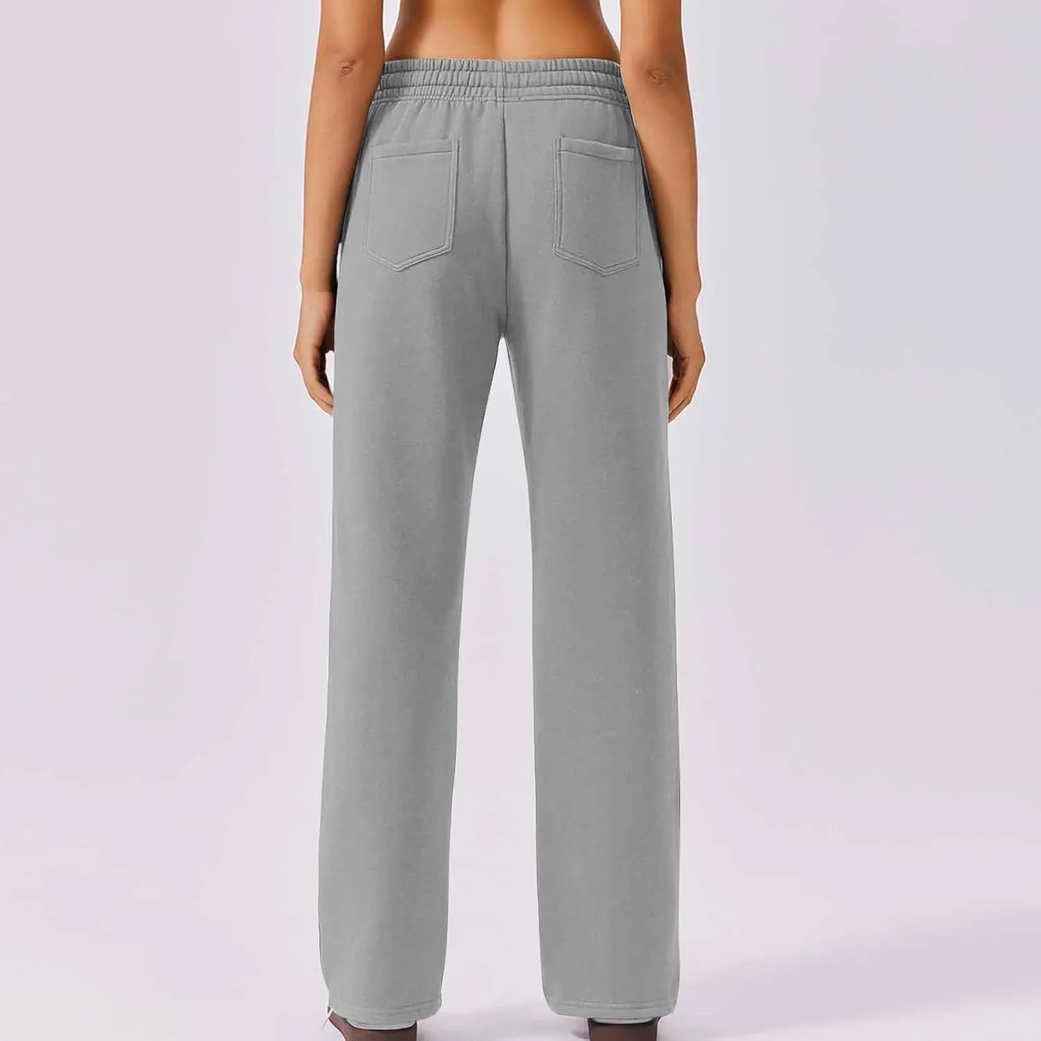 Womens Sweatpants 2024 Baggy Fleece Lined Wide Leg Pants Drawstring Pants with Pockets