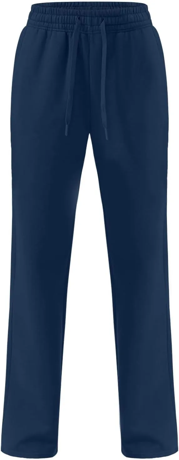 Womens Sweatpants 2024 Baggy Fleece Lined Wide Leg Pants Drawstring Pants with Pockets