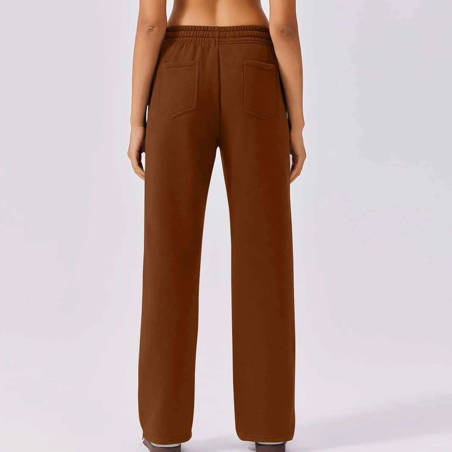Womens Sweatpants 2024 Baggy Fleece Lined Wide Leg Pants Drawstring Pants with Pockets