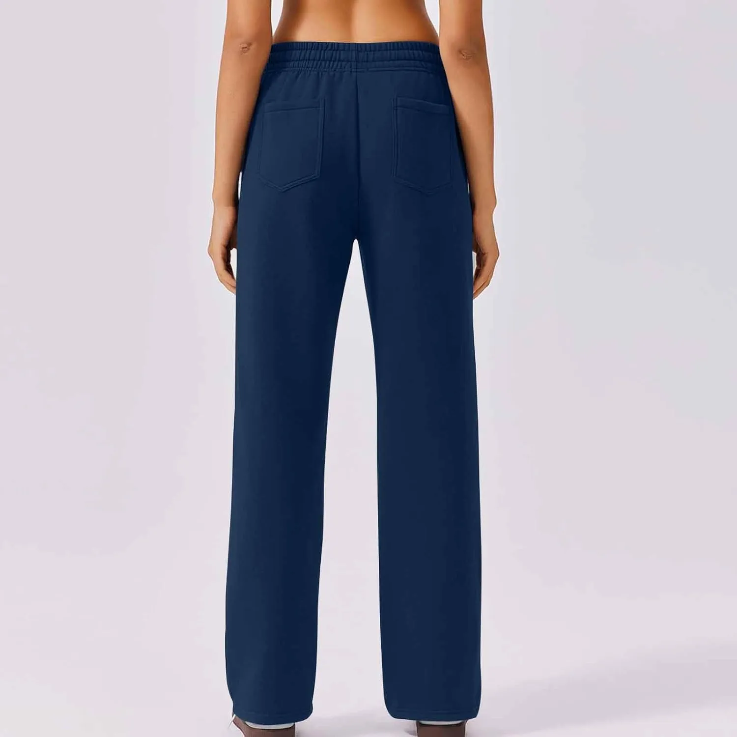 Womens Sweatpants 2024 Baggy Fleece Lined Wide Leg Pants Drawstring Pants with Pockets
