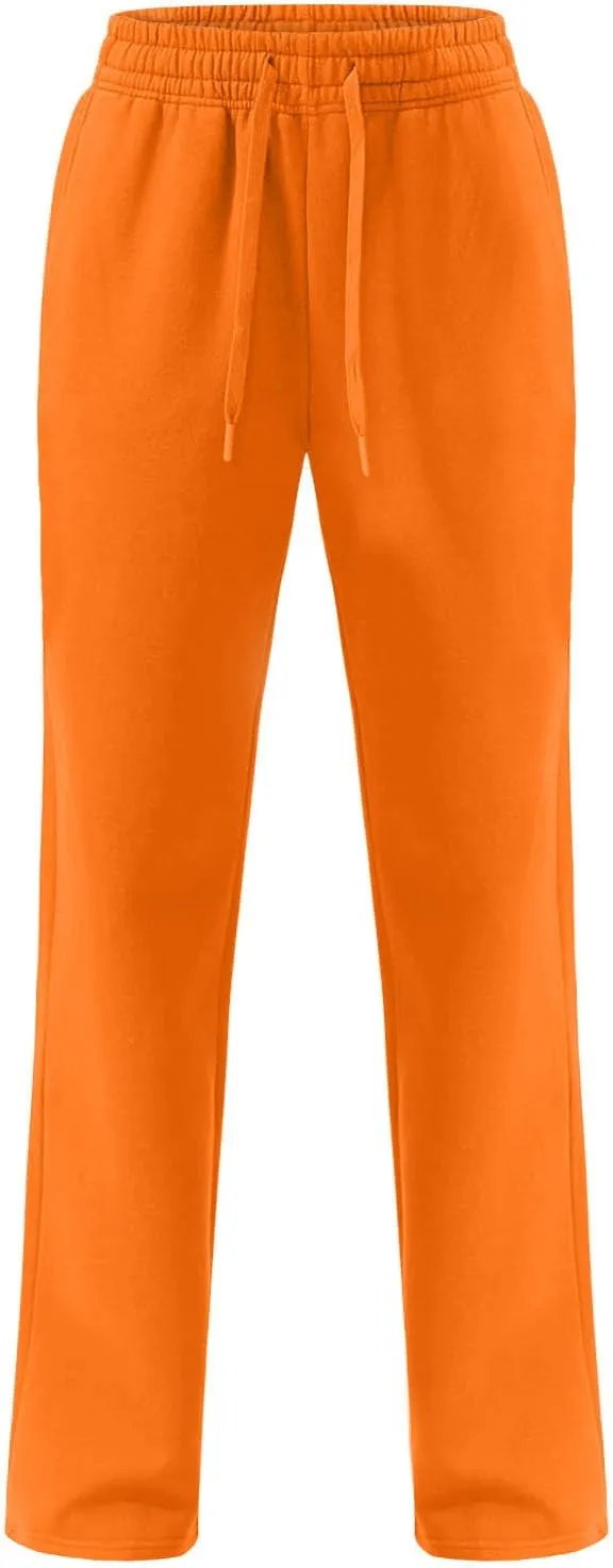 Womens Sweatpants 2024 Baggy Fleece Lined Wide Leg Pants Drawstring Pants with Pockets