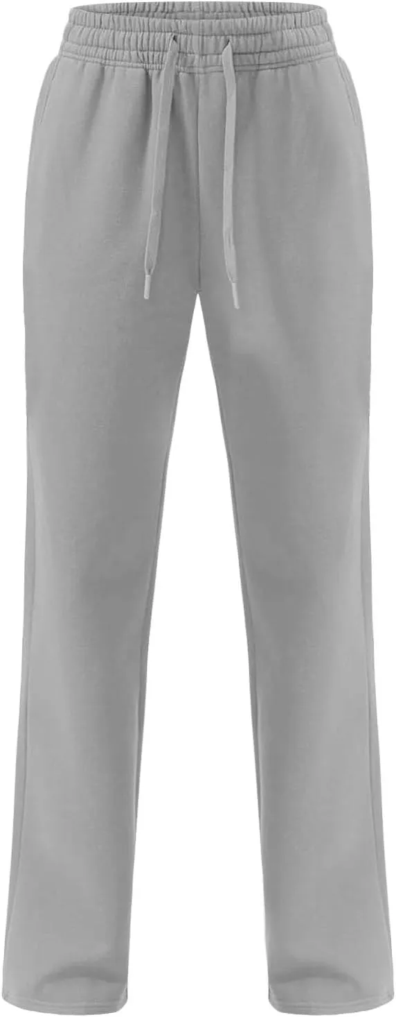 Womens Sweatpants 2024 Baggy Fleece Lined Wide Leg Pants Drawstring Pants with Pockets