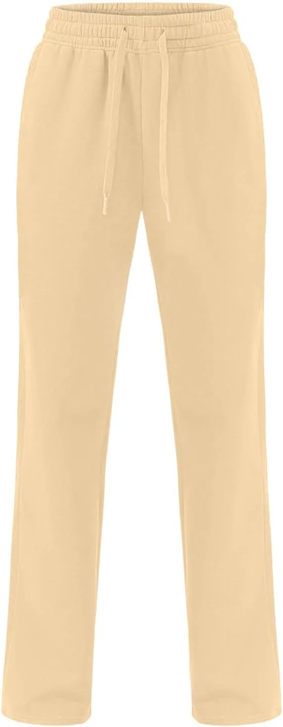 Womens Sweatpants 2024 Baggy Fleece Lined Wide Leg Pants Drawstring Pants with Pockets
