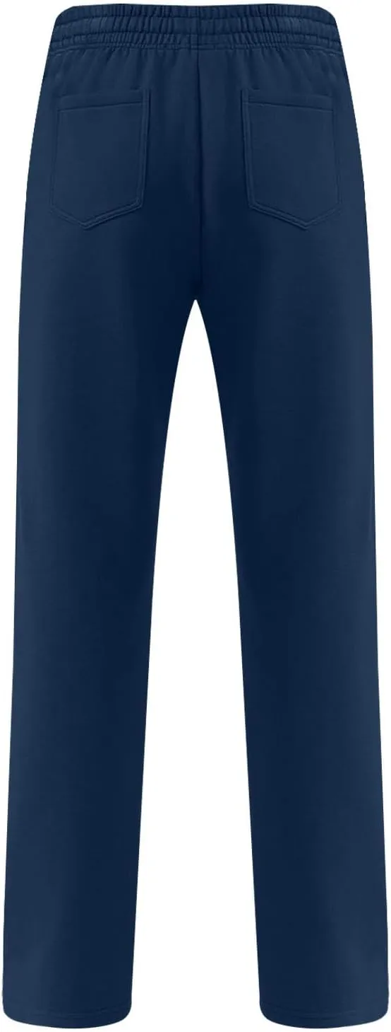 Womens Sweatpants 2024 Baggy Fleece Lined Wide Leg Pants Drawstring Pants with Pockets