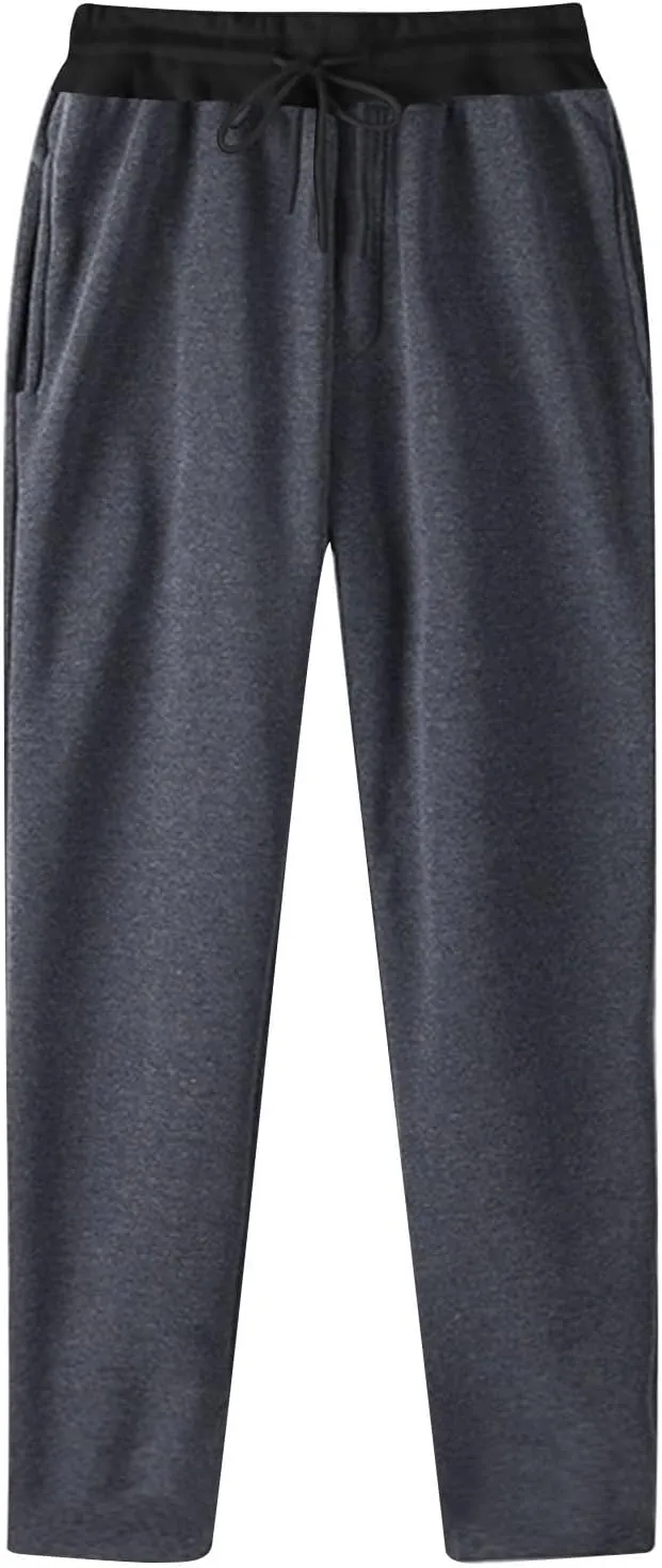 Womens Sweatpants 2024 Fleece Lined Pants Drawstring Wide Leg Pants with Pockets
