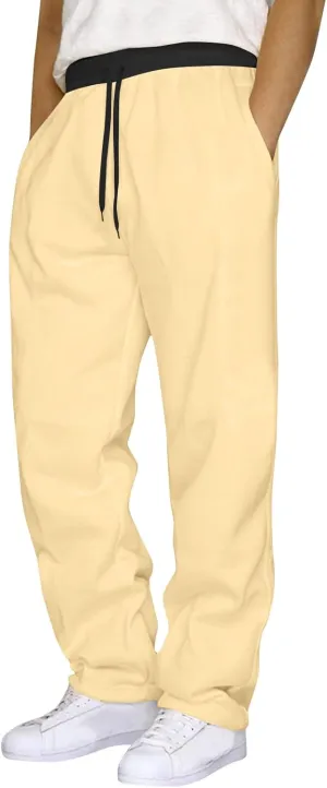Womens Sweatpants 2024 Fleece Lined Pants Drawstring Wide Leg Pants with Pockets