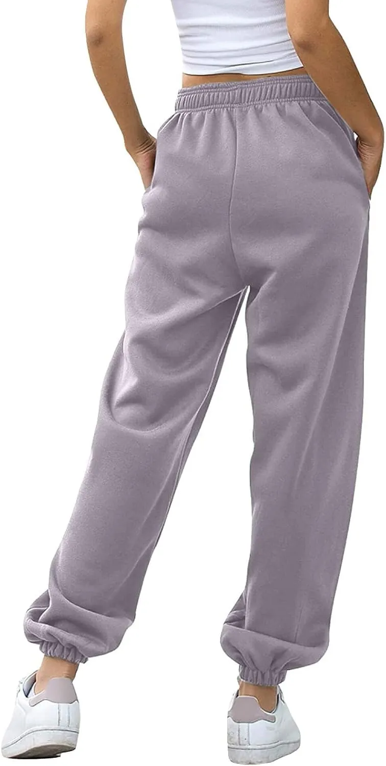 Womens Sweatpants High Waisted Baggy Workout Jogger Pants with Pockets Trousers Fall Clothes for Women 2024