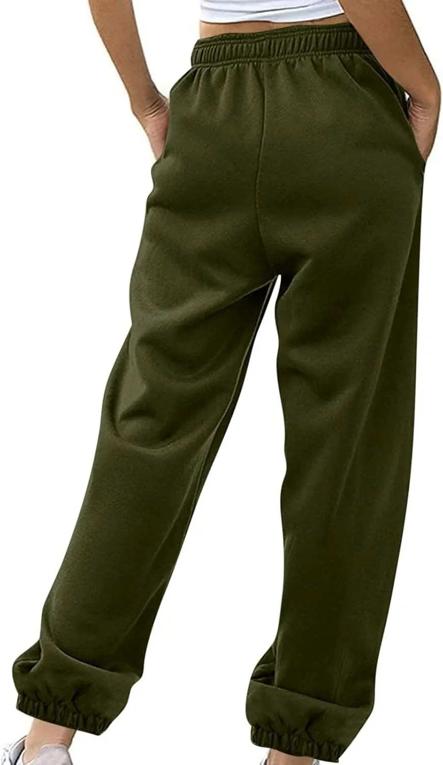Women's Sweatpants Joggers Relaxed Fit Comfy Baggy Athletic Gym Jogger Sweatpants Elastic Drawstring Lounge Trousers