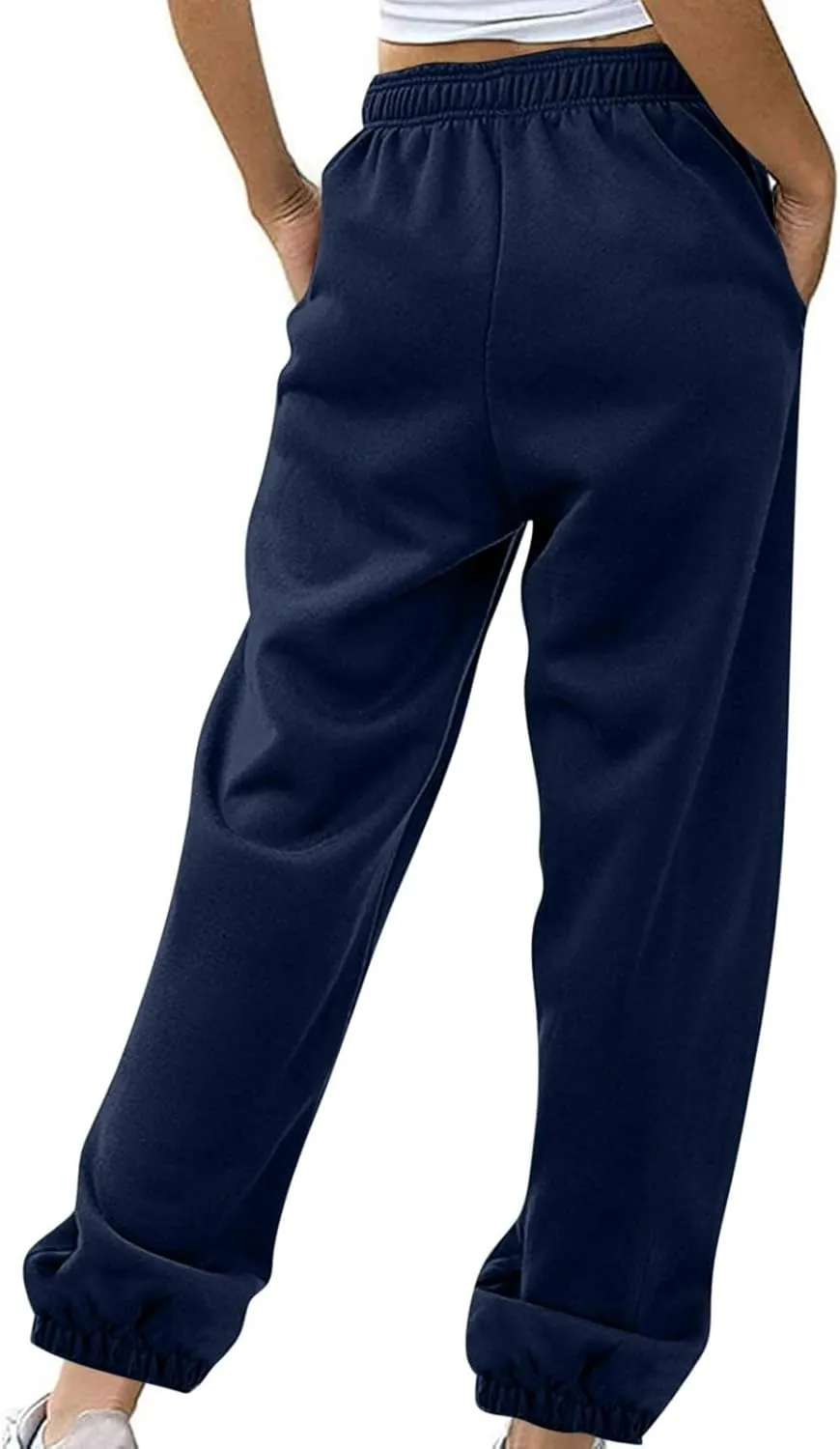 Women's Sweatpants Joggers Relaxed Fit Comfy Baggy Athletic Gym Jogger Sweatpants Elastic Drawstring Lounge Trousers
