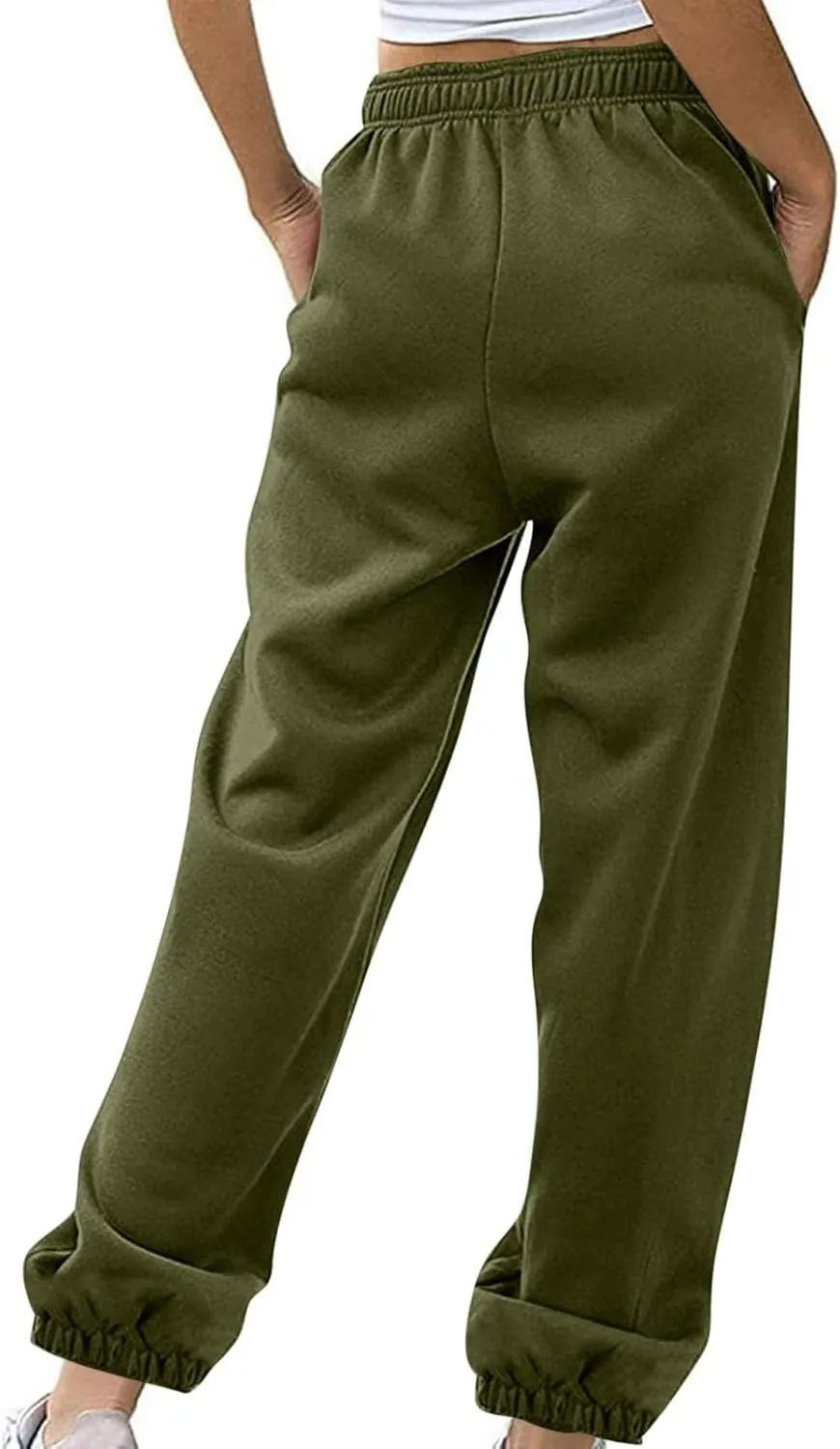 Women's Sweatpants Joggers Relaxed Fit Comfy Baggy Athletic Gym Jogger Sweatpants Elastic Drawstring Lounge Trousers