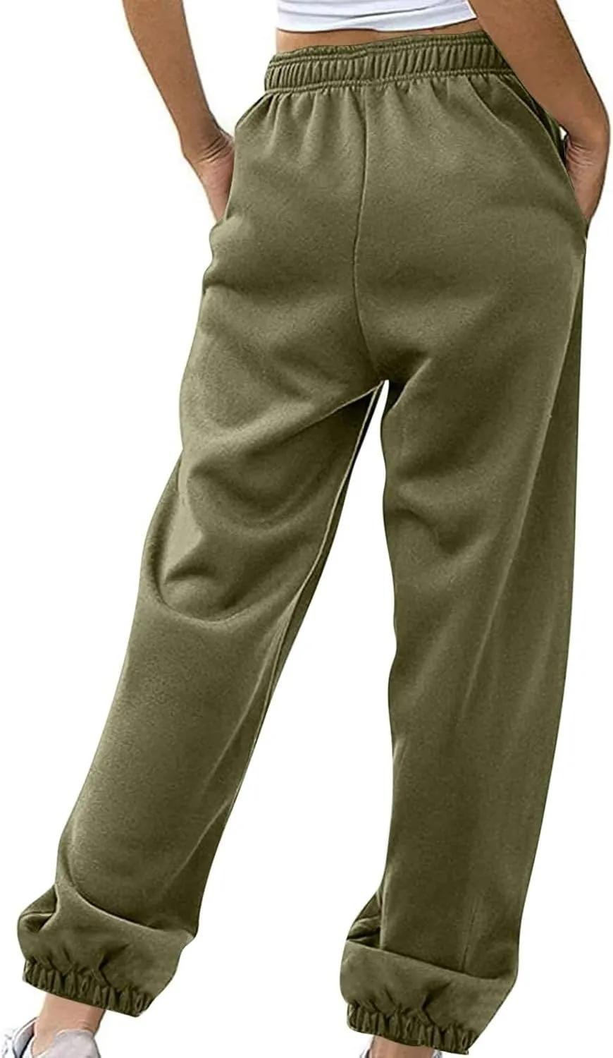Women's Sweatpants Joggers Relaxed Fit Comfy Baggy Athletic Gym Jogger Sweatpants Elastic Drawstring Lounge Trousers