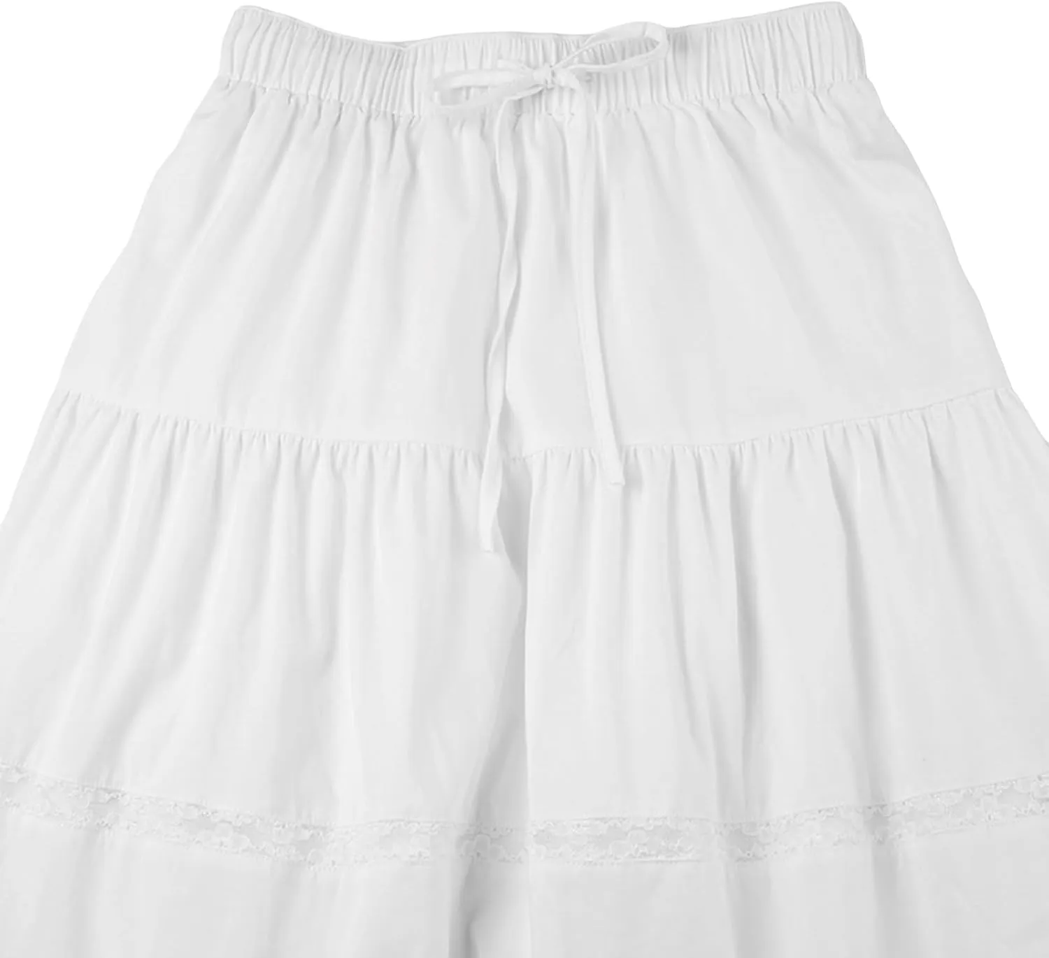 Women's Tiered Long Skirts Drawstring Elastic Waist Solid Color Ruched Midi Skirts Side Split Skirts