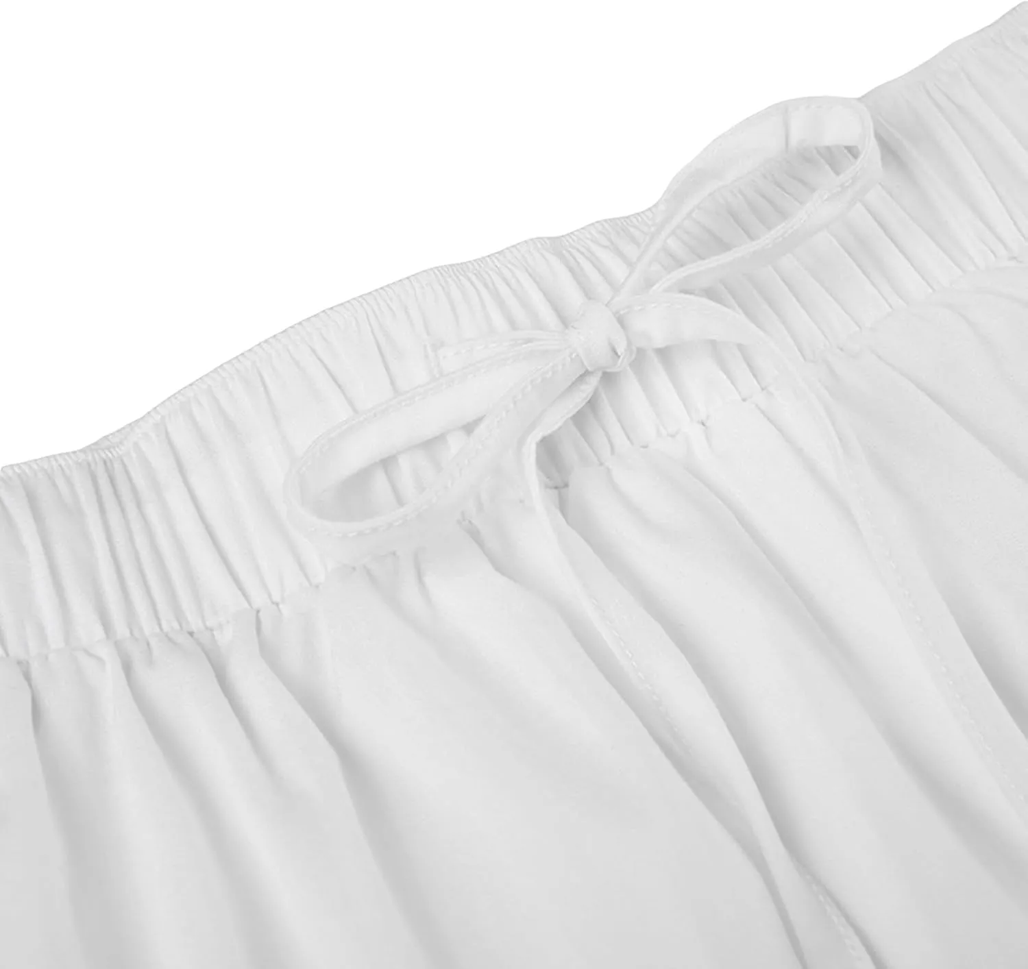 Women's Tiered Long Skirts Drawstring Elastic Waist Solid Color Ruched Midi Skirts Side Split Skirts