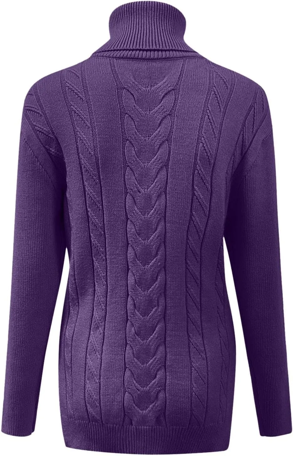 Womens Trendy Fall Turtleneck Sweater Long Sleeve Cable Knitted Pullover Sweater Casual Knitted Jumper Tops