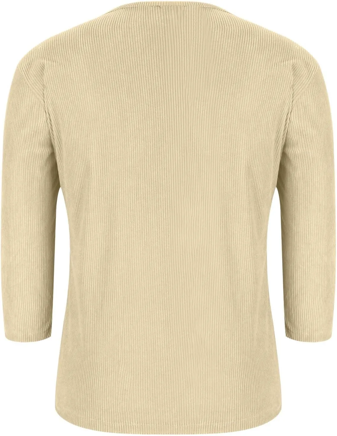 Womens Waffle Tops 3/4 Length Long Sleeve Shirts Spring Tshirt Trendy Casual Crewneck Blouse Loose Fit Basic Tee