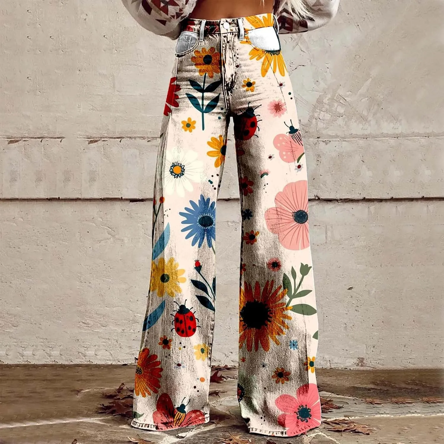 Womens Wide Leg Yoga Pants Size Printed Casual Pants Womens Jogger Sweatpants Women Wide Leg Drawstring