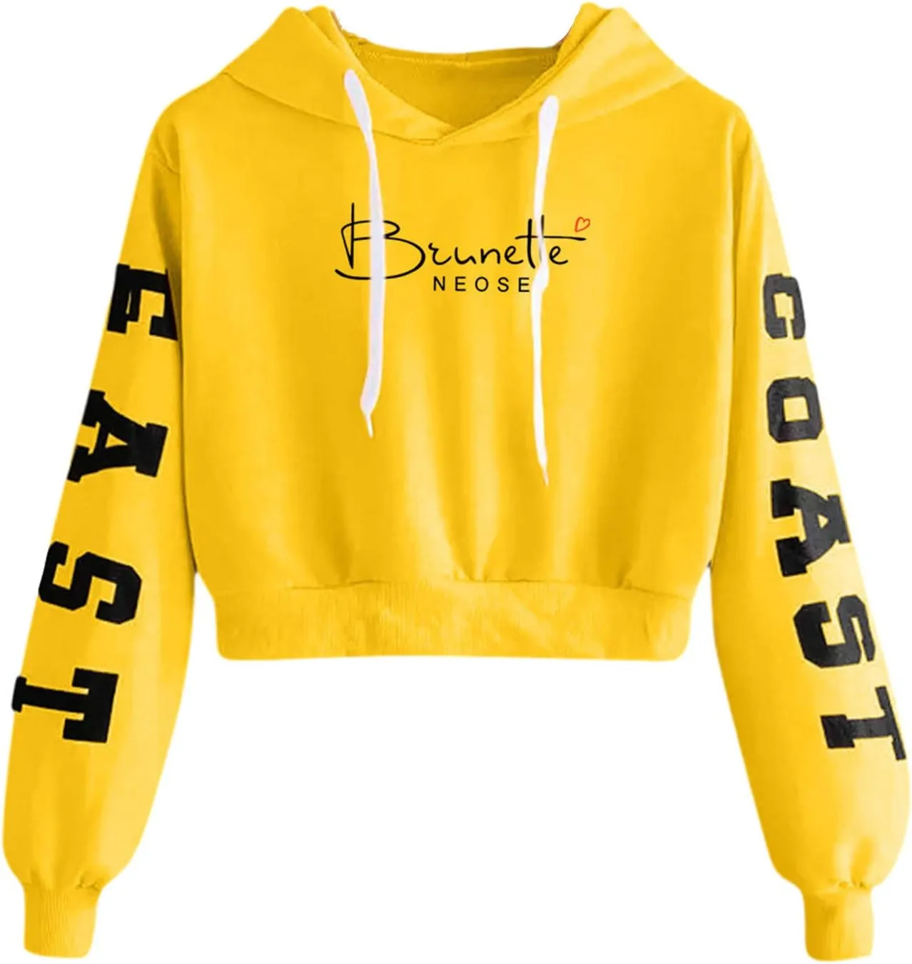 Womens Y2k Hoodies Cropped Sweatshirts Letter Graphic Print Pullover Oversized Casual Blouse Loose Teen Girls Tops