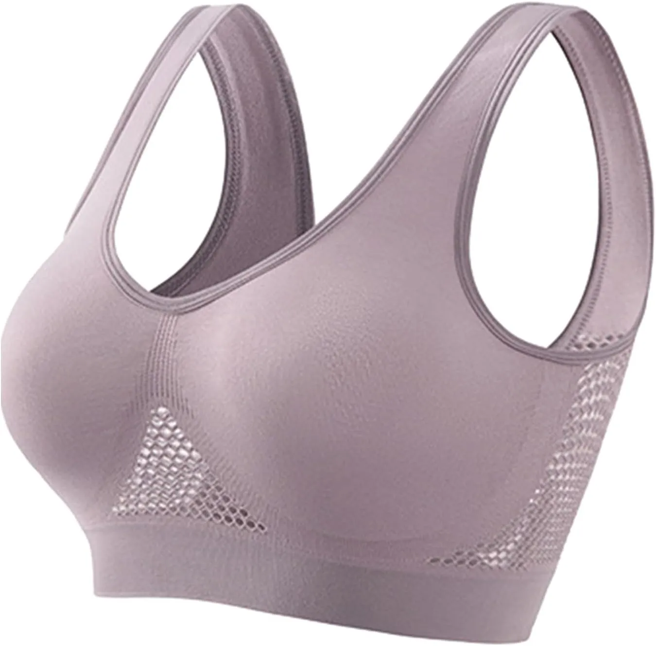 Workout Bra Sports, Soft Plunge Lingerie for Women Seamless Moisture Brassiere