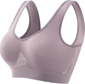 Workout Bra Sports, Soft Plunge Lingerie for Women Seamless Moisture Brassiere