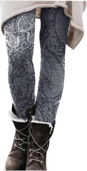 Workout Leggings for Women Seamless Vintage Printed Tights Womens Holiday Legging Yoga Pants Halloween