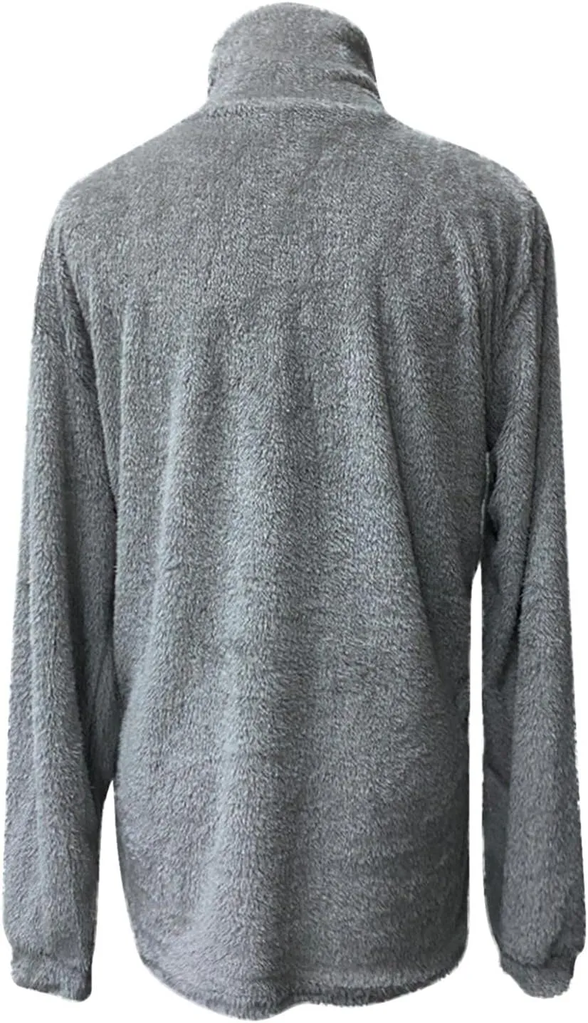 WUAI-Women Oversized Fuzzy Turtleneck Pullover Sweaters Cable Knit Soft Cozy Slouchy Popcorn Fluffy Jumper Tops Outwear