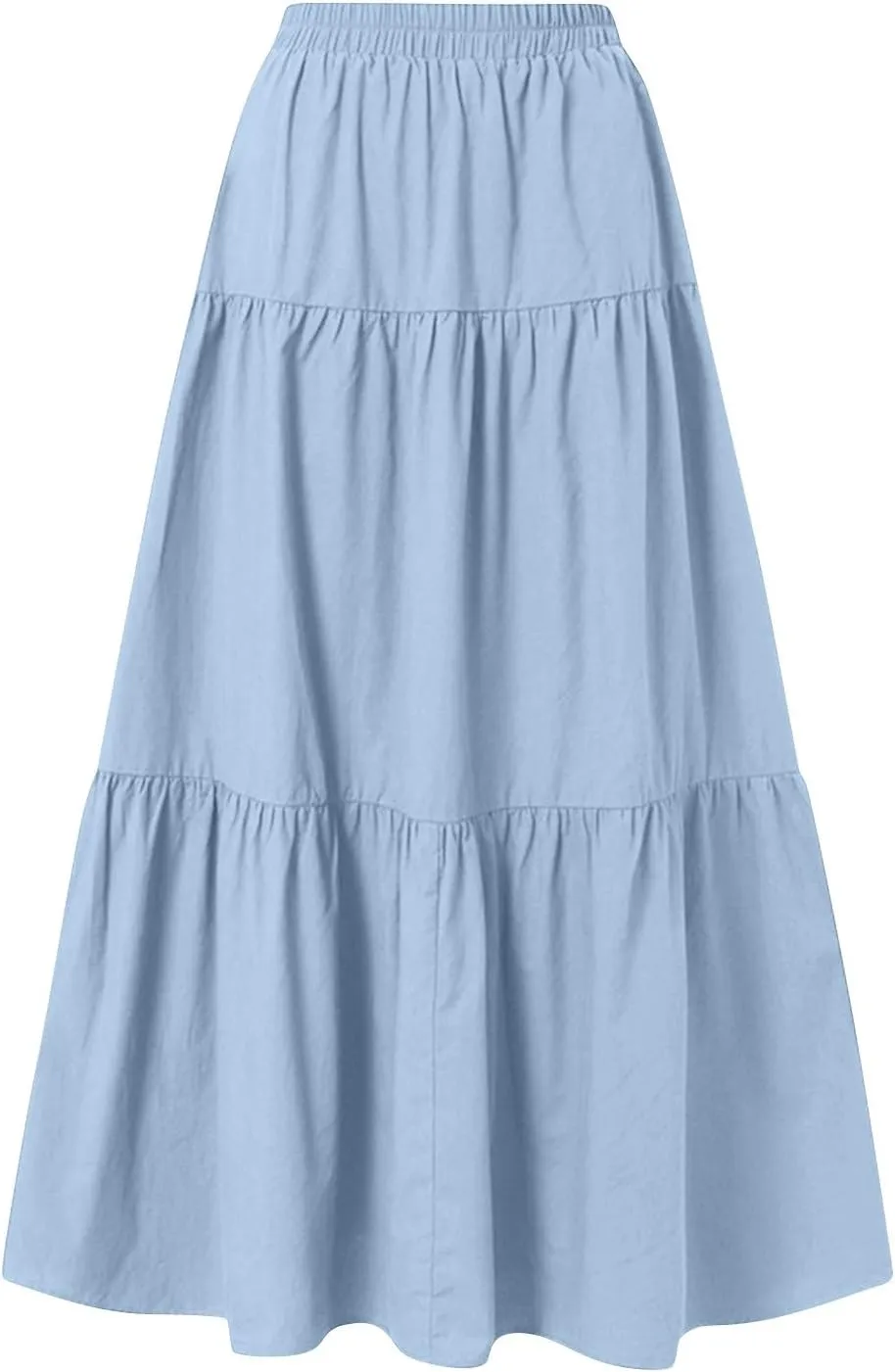 XOWRTE Women's 2025 Bohemian Long Skirts Flowy High Waist A Line Maxi Skirts for Women Summer Pleated Mini Skirts