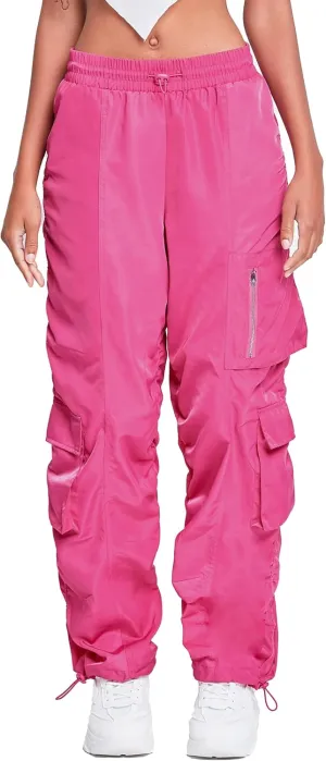 YMI Jeans Women's Rouched Nylon Cargo Joggers