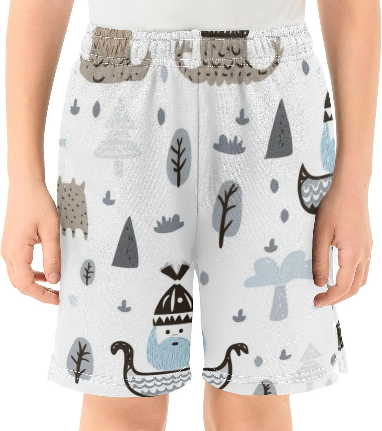 Youth Boys Cargo Shorts Lightweight Athletic Running Workout Shorts with Pockets