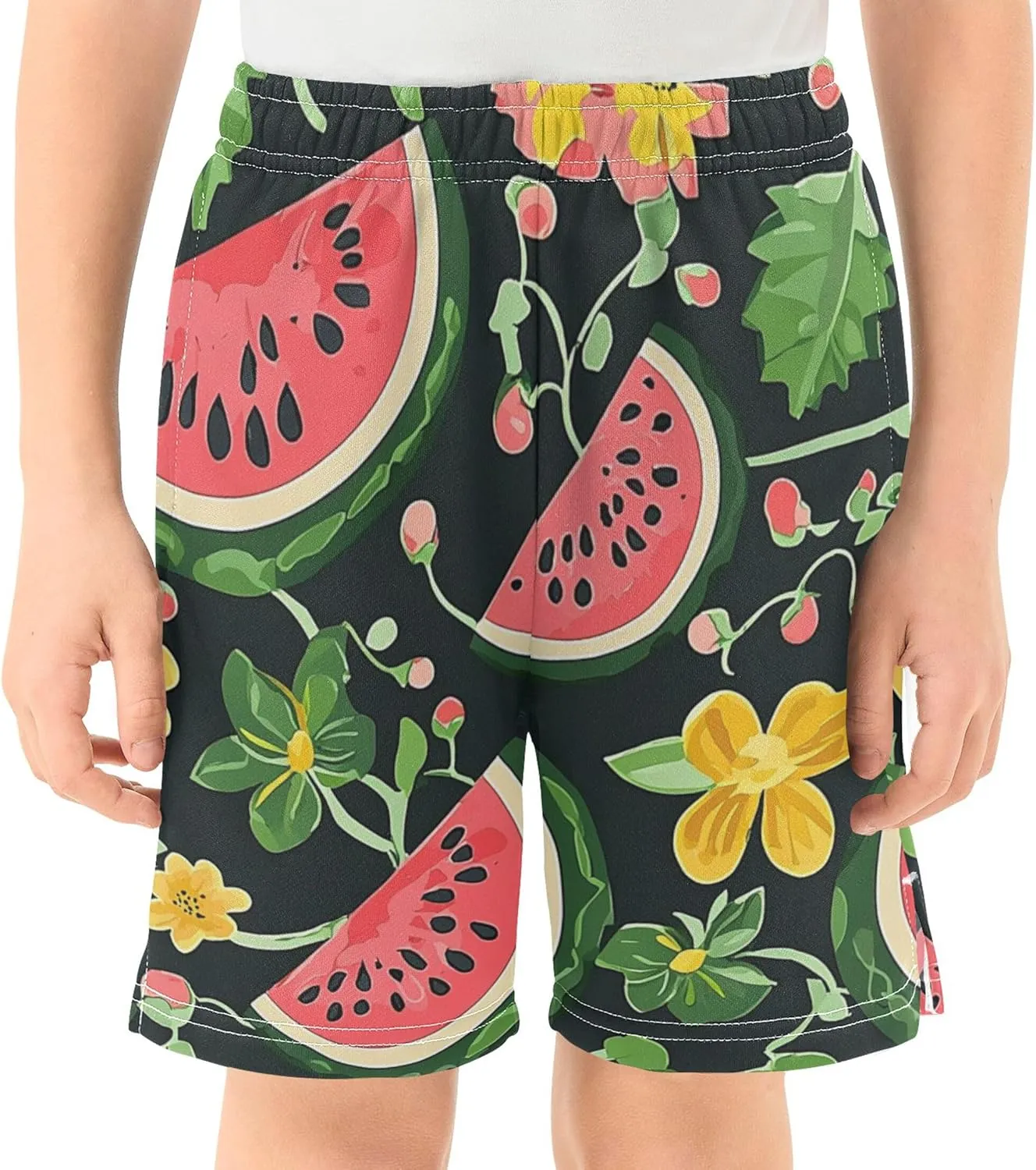 Youth Boys Cargo Shorts Lightweight Athletic Running Workout Shorts with Pockets