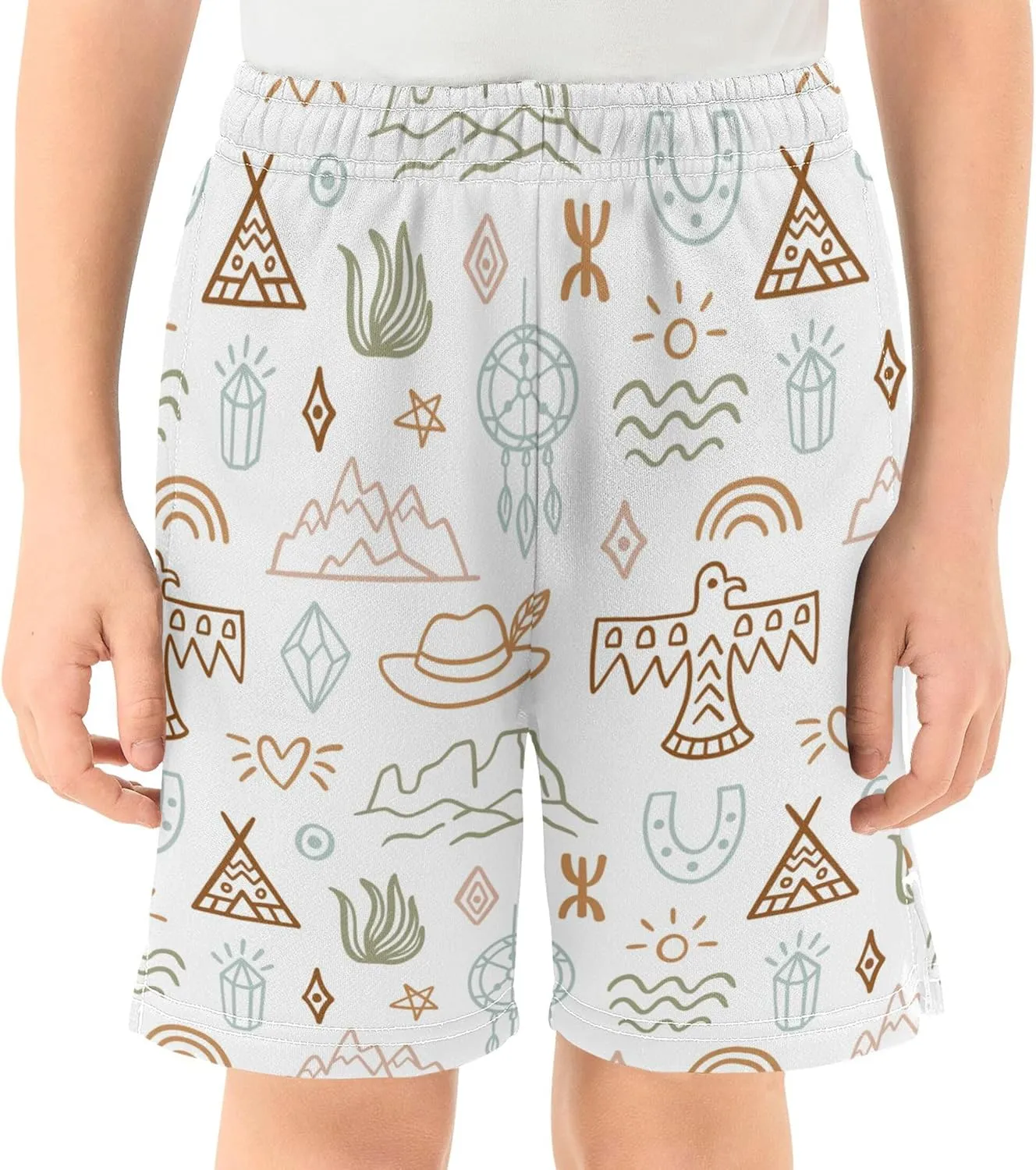 Youth Boys Cargo Shorts Lightweight Athletic Running Workout Shorts with Pockets