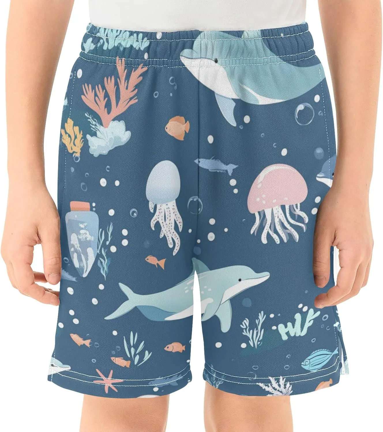 Youth Boys Cargo Shorts Lightweight Athletic Running Workout Shorts with Pockets