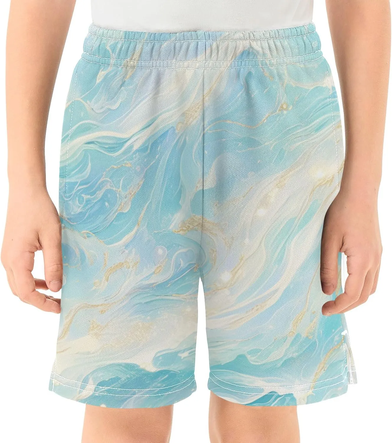 Youth Boys Cargo Shorts Lightweight Athletic Running Workout Shorts with Pockets