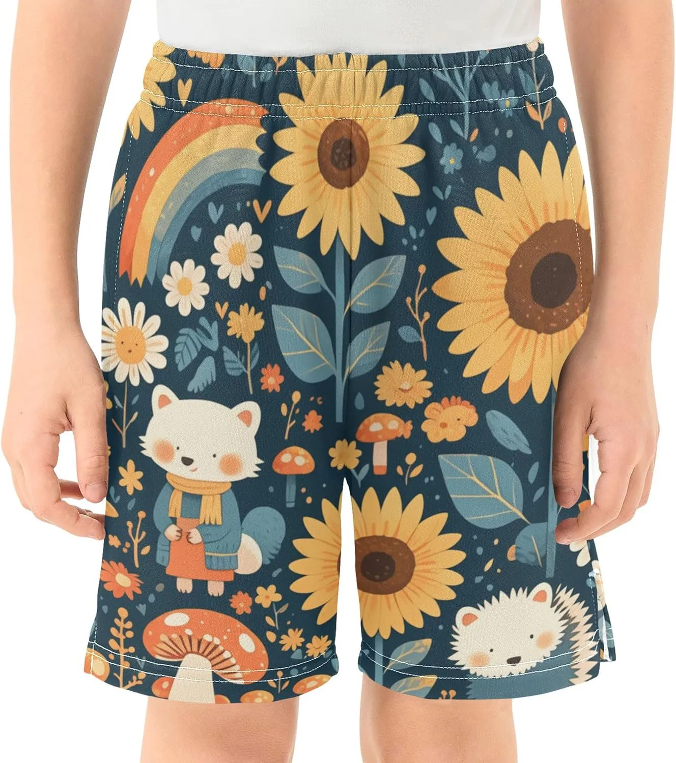Youth Boys Cargo Shorts Lightweight Athletic Running Workout Shorts with Pockets