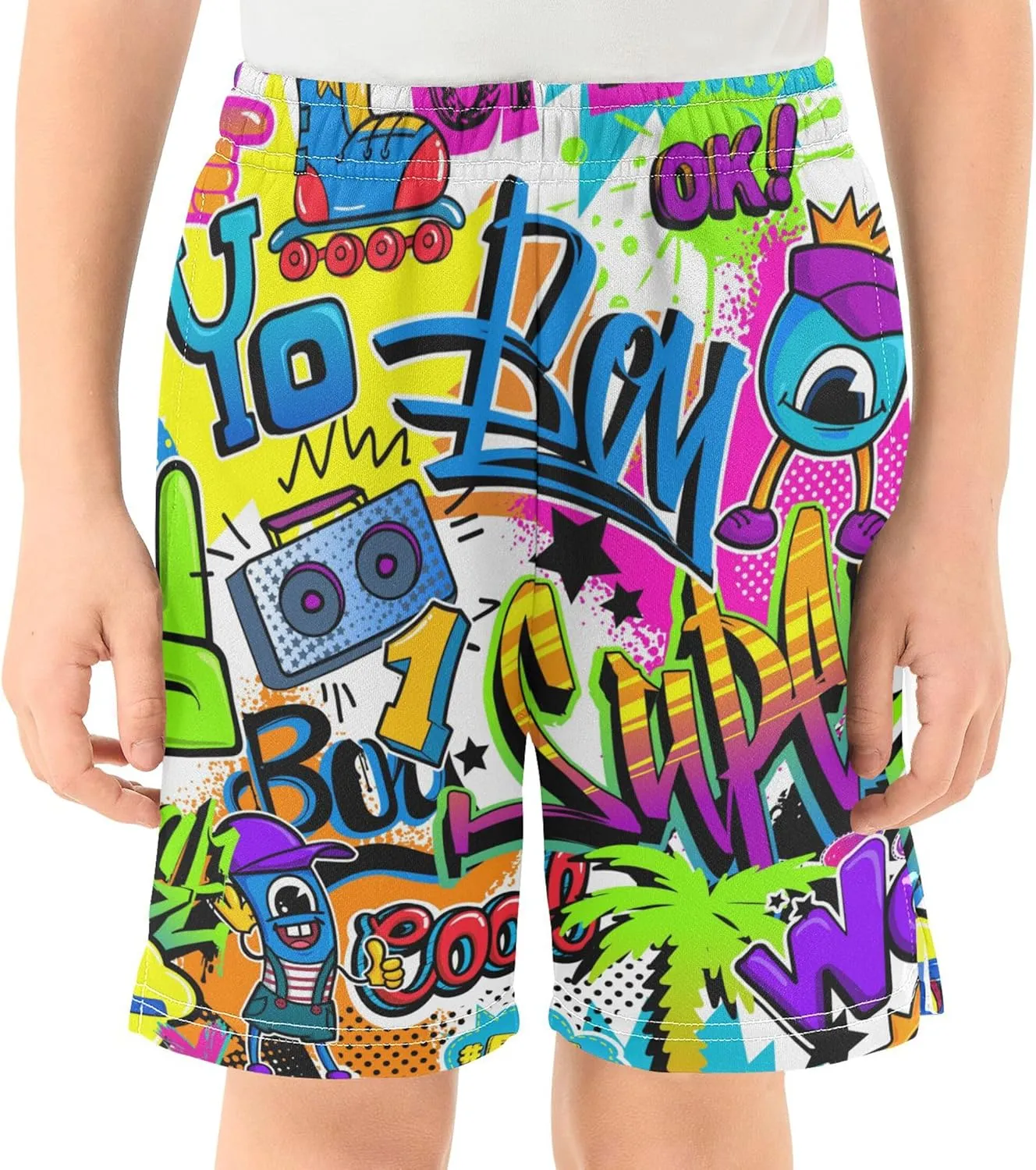 Youth Boys Cargo Shorts Lightweight Athletic Running Workout Shorts with Pockets
