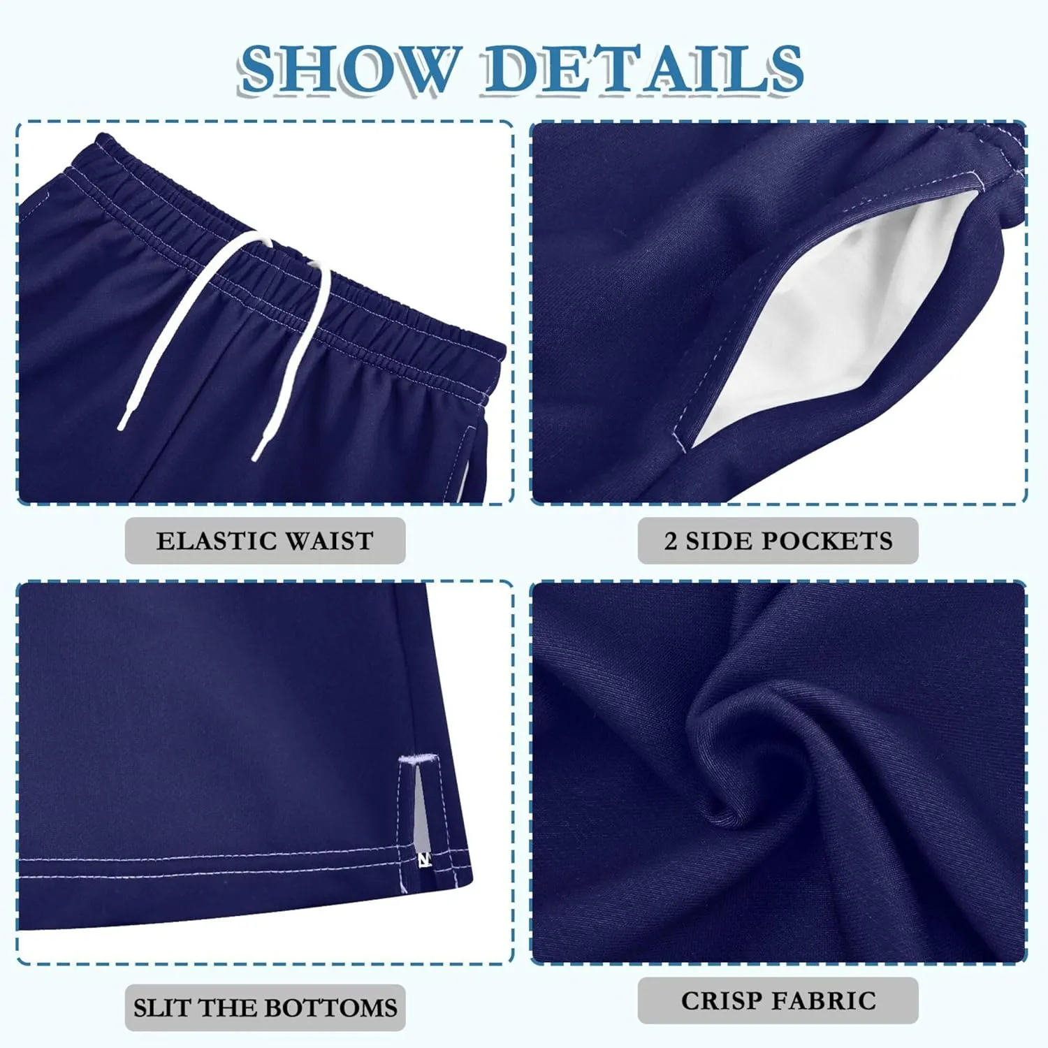 Youth Boys Cargo Shorts Lightweight Athletic Running Workout Shorts with Pockets