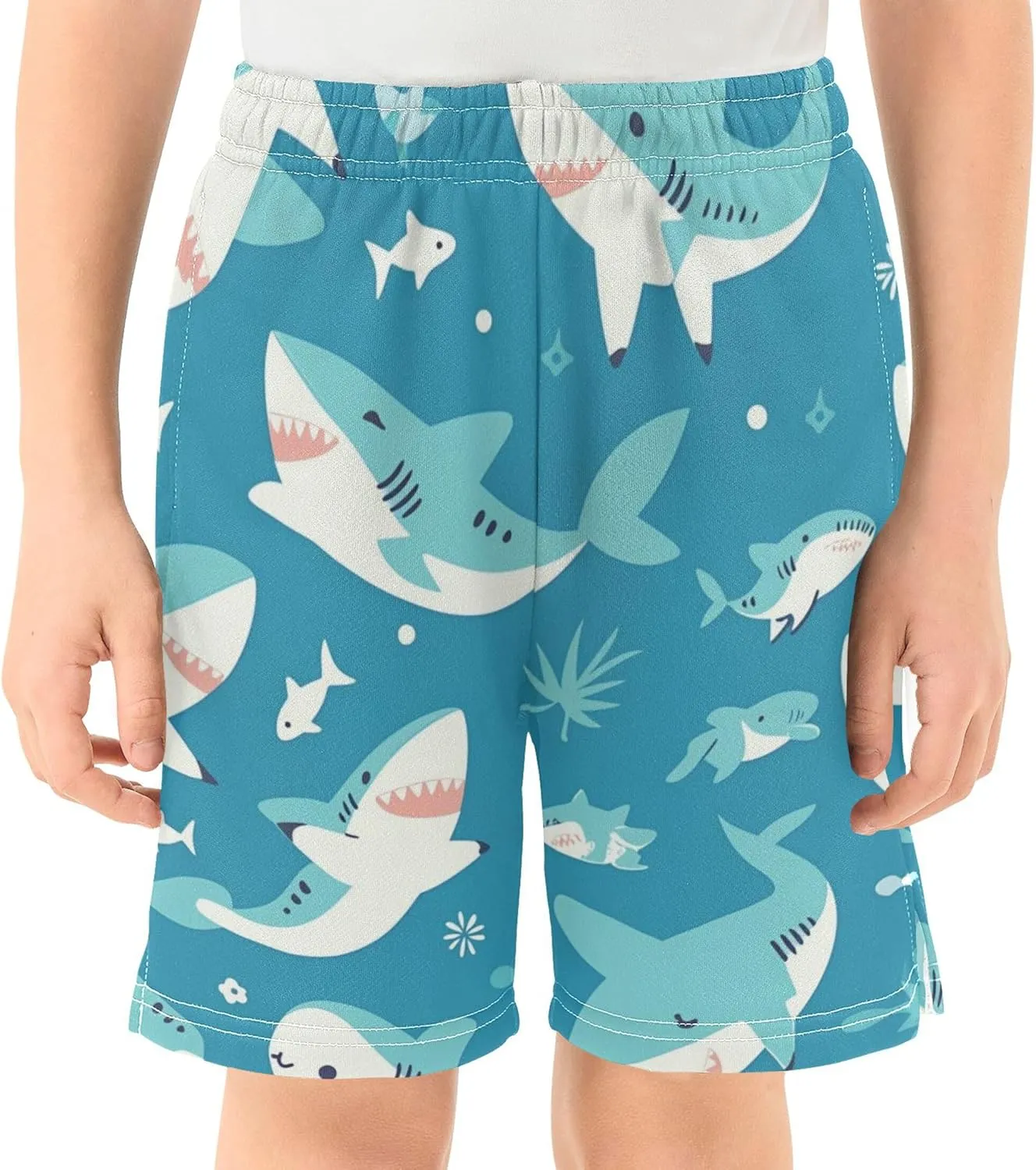 Youth Boys Cargo Shorts Lightweight Athletic Running Workout Shorts with Pockets