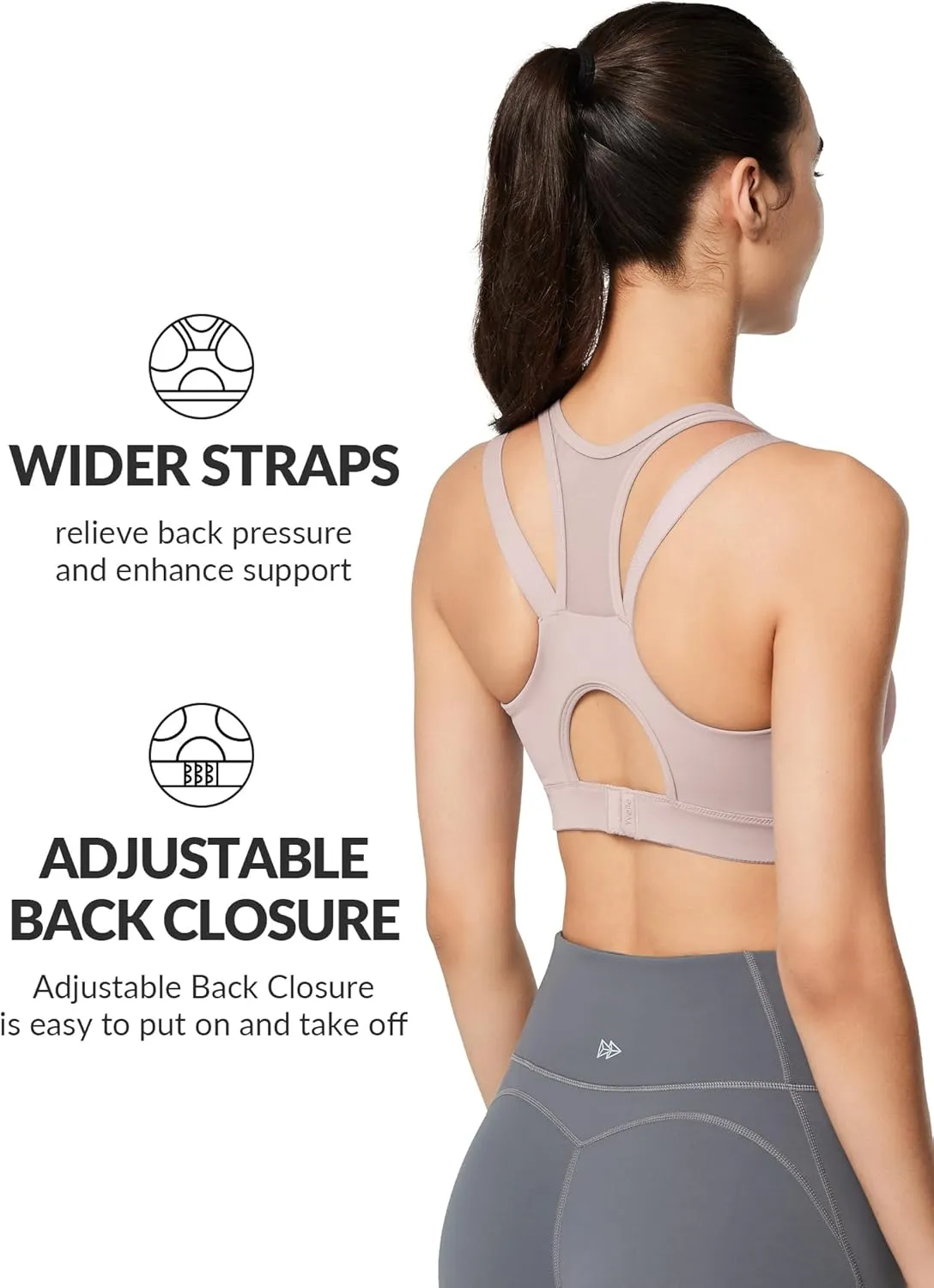 Yvette High Impact Women Sports Bra Front Closure Double Deck Mesh Running Bra for Plus Size for Plus Size