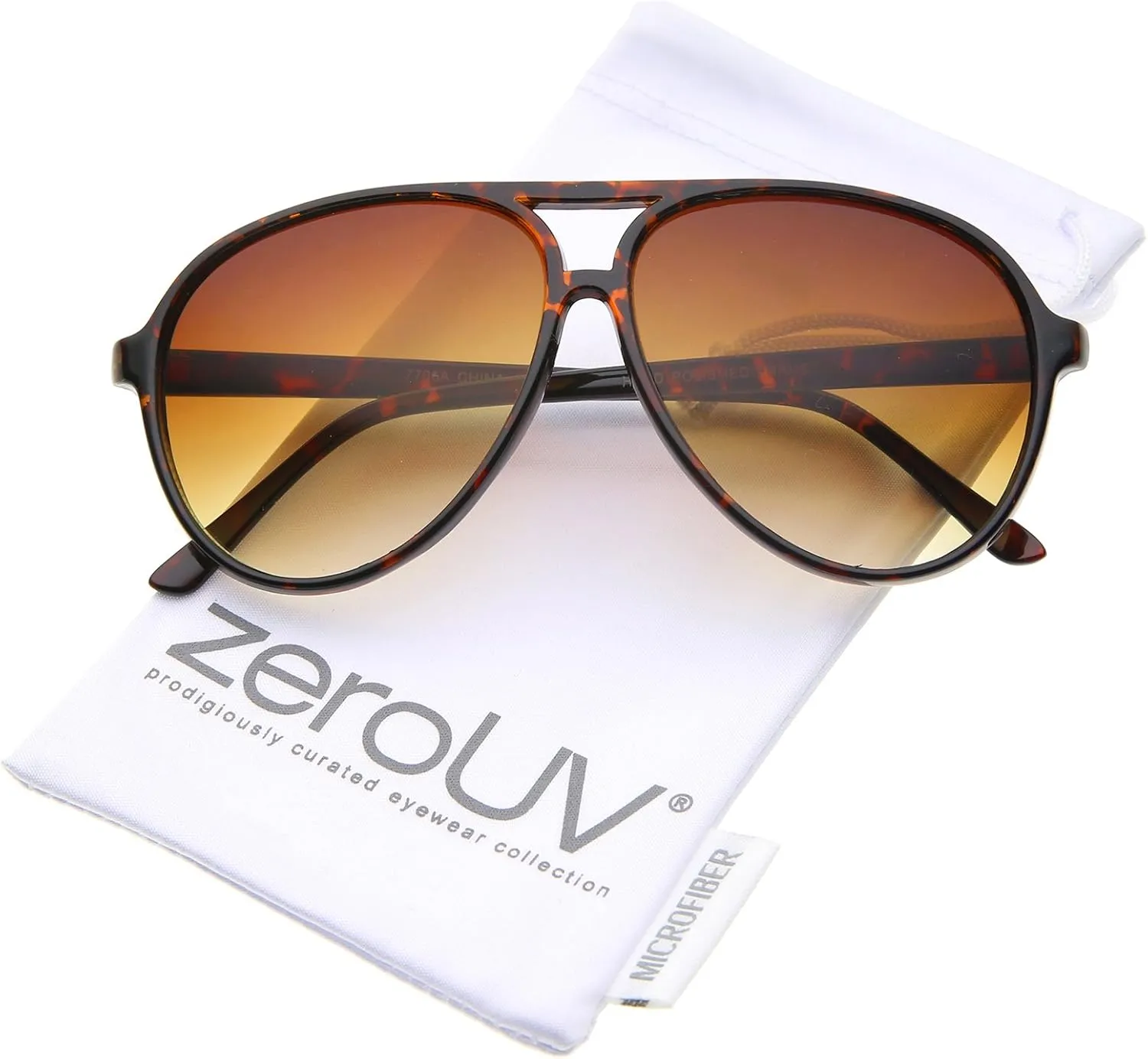 zeroUV Retro Large Plastic Aviator Sunglasses with Blue Light Driving Lens