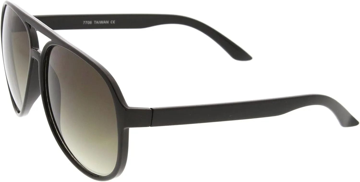 zeroUV Retro Large Plastic Aviator Sunglasses with Blue Light Driving Lens