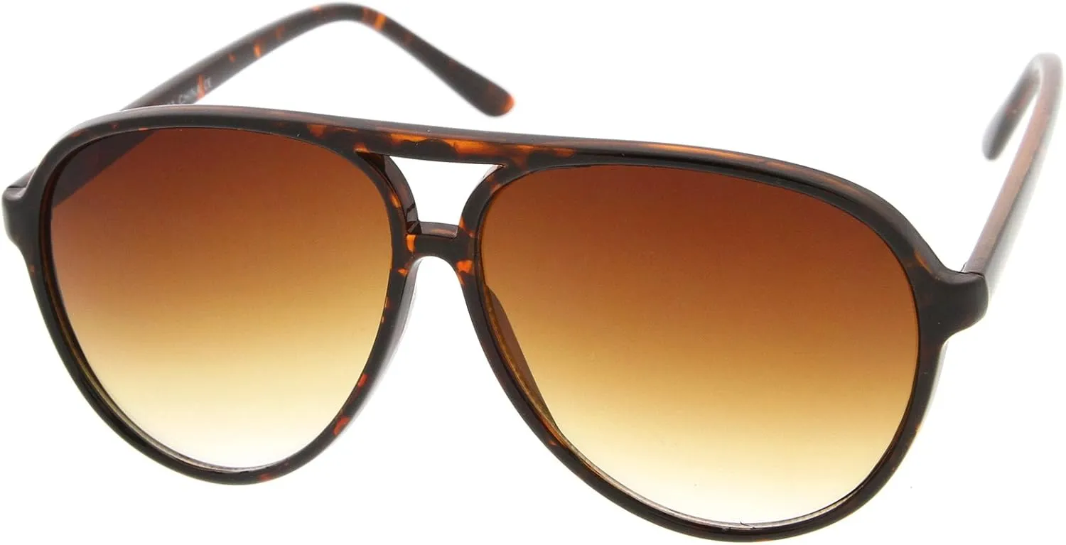 zeroUV Retro Large Plastic Aviator Sunglasses with Blue Light Driving Lens