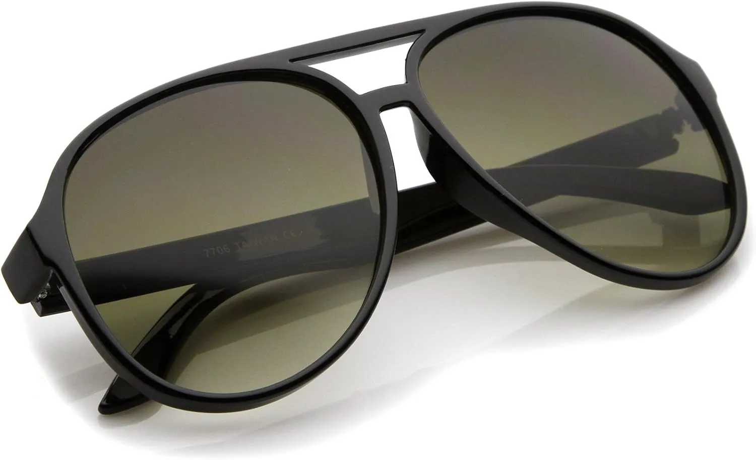 zeroUV Retro Large Plastic Aviator Sunglasses with Blue Light Driving Lens