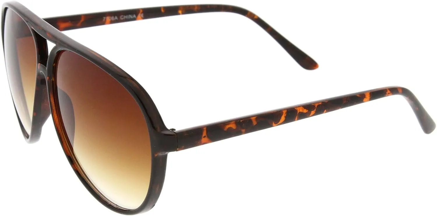 zeroUV Retro Large Plastic Aviator Sunglasses with Blue Light Driving Lens