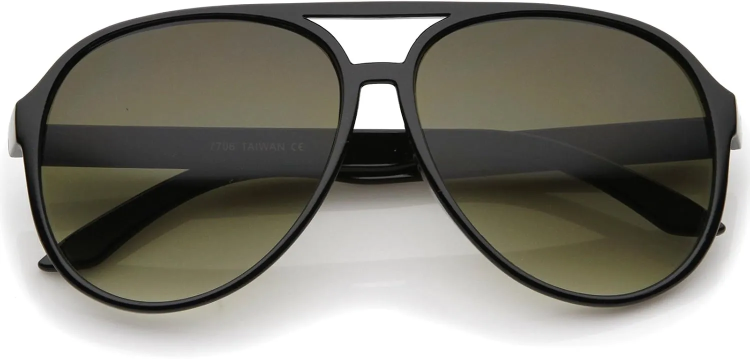 zeroUV Retro Large Plastic Aviator Sunglasses with Blue Light Driving Lens