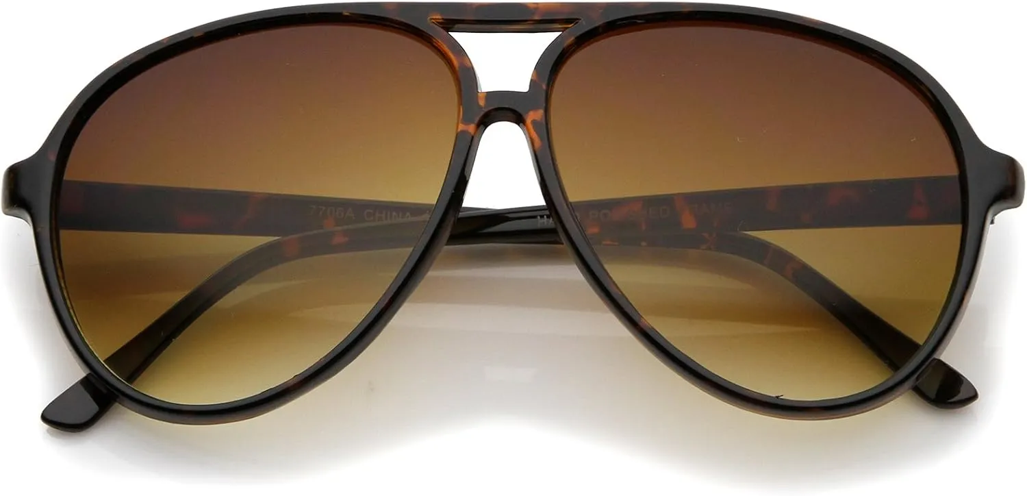 zeroUV Retro Large Plastic Aviator Sunglasses with Blue Light Driving Lens