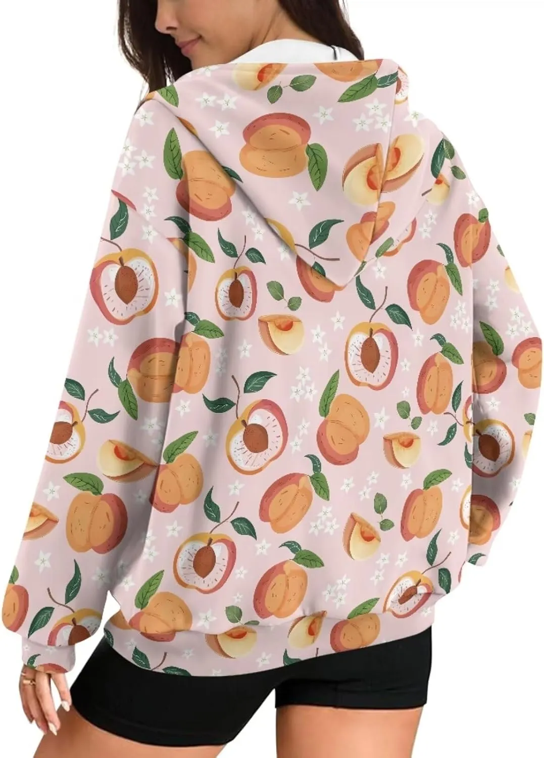 Zipper Hoodies for Women Oversized Sweatshirt with Pockets Sweater Hooded Sweatshirt Fall Clothes Activewear